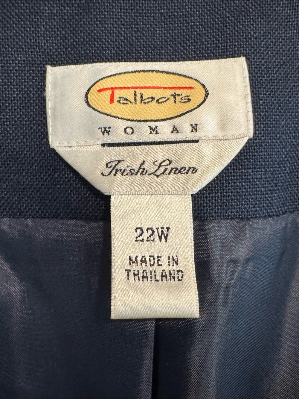 Talbots Vintage Irish Linen Open-Front Blazer Jacket Timeless Minimalist 22W - Picture 2 of 6